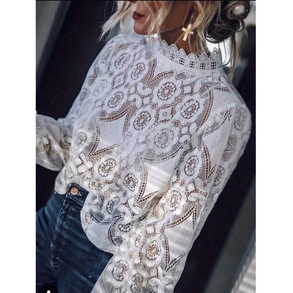 Boho White Lace Top